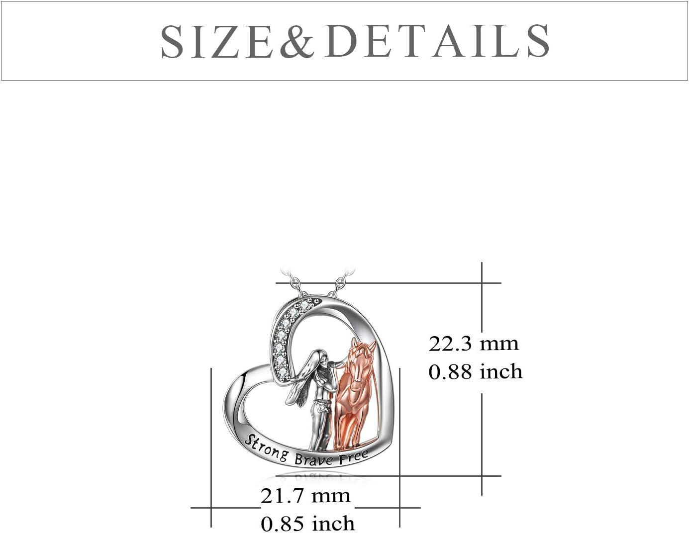 Horse Pendant Necklace Jewelry Sterling Silver Women with Horse Gift for Women
