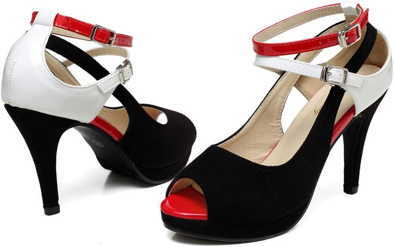 Women'S High Heels Shoes Ankle Straps Dress Heeled Sandals