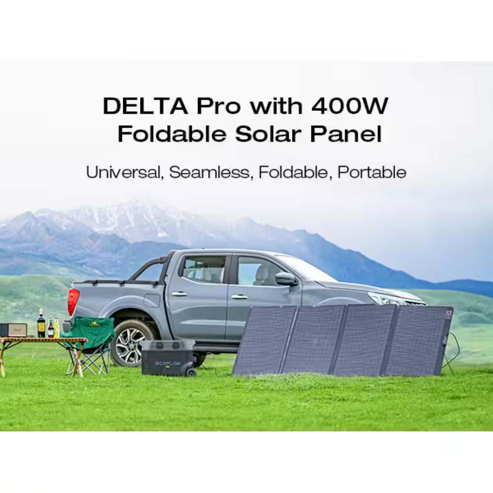 3600W Output/7200W Peak Push-Button Start Solar Generator DELTA Pro with 400W Solar Panel for Home, Camping and Rvs