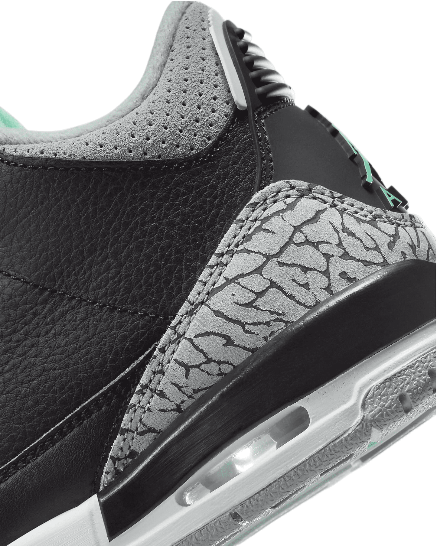 Men'S 3 Retro Black / Green Glow-Wolf Grey CT8532-031, Size 11-US