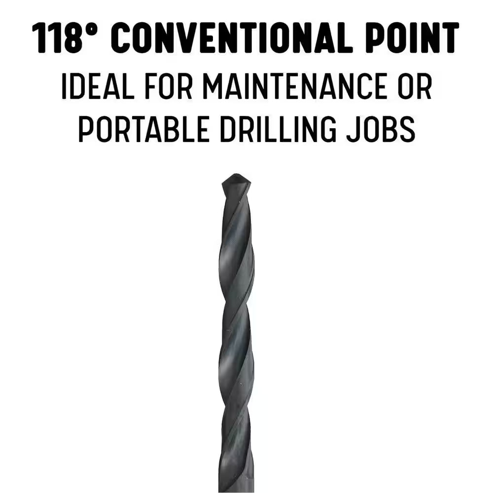 1/4 In. High Speed Steel General Purpose Black Oxide Twist Drill Bit (12-Pack)