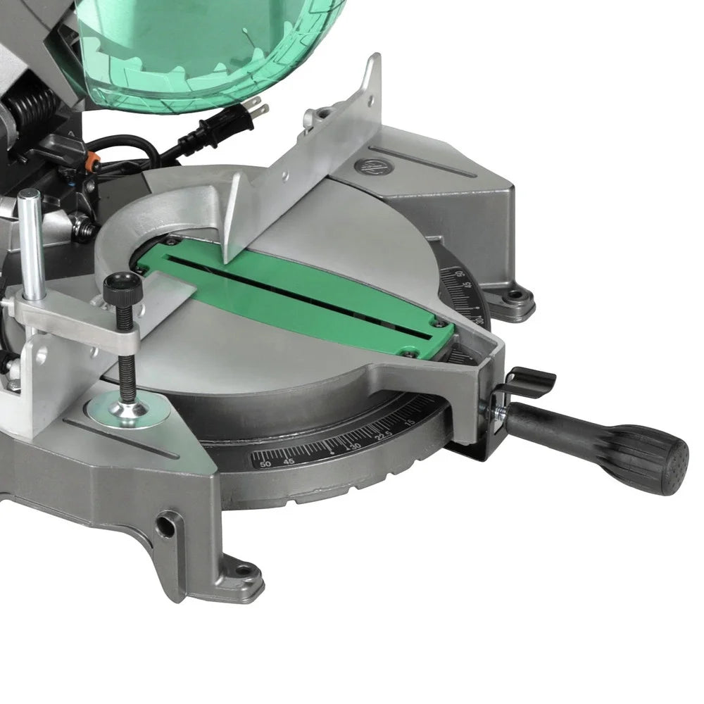 Compound Miter Saw, 10" Miter Saw with Large Table Saw for Woodworking, Power Saw with 15-Amp Motor, Accurate Miter Angles, 0-45 Bevel, 24T TCT Miter Saw Blade, Positive Stops, C10FCGS