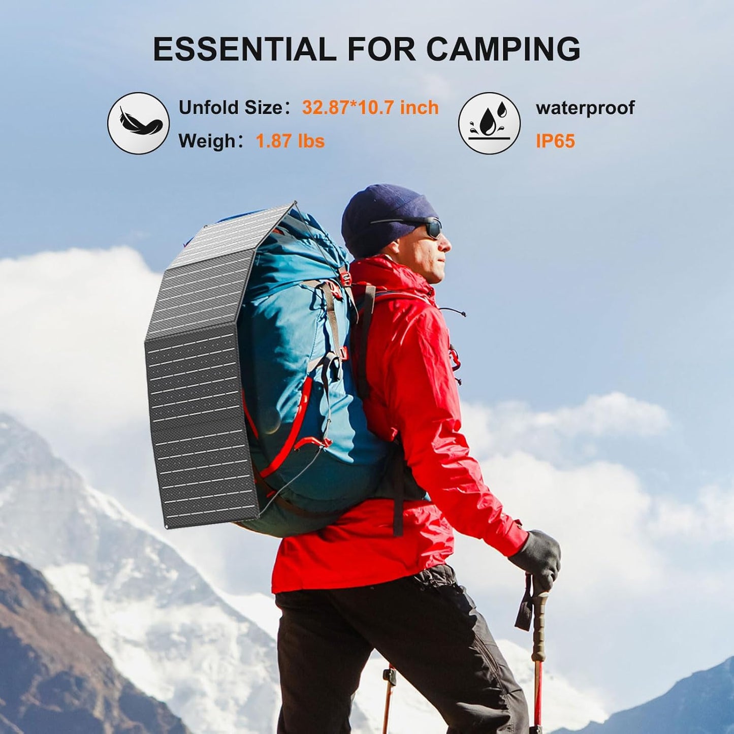 148Wh Solar Generator with Solar Panel Included Portable Power Station 200W with Foldable Solar Panel 40W Set for Camping Outdoor Hiking Fishing Emergency