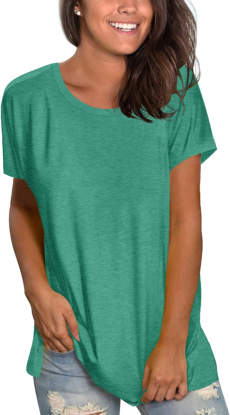 Womens Loose Fit Tshirts Short Sleeve Summer Tops Casual Workout Yoga Tunic T Shirts Tops