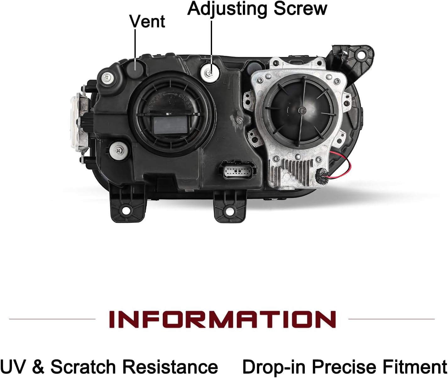 HID Type Headlight Assembly Fit for 15-22 Dodge Challenger LH+RH | Bulbs Are Included;Oem Reference Number: 68174067AF+68174066AF;