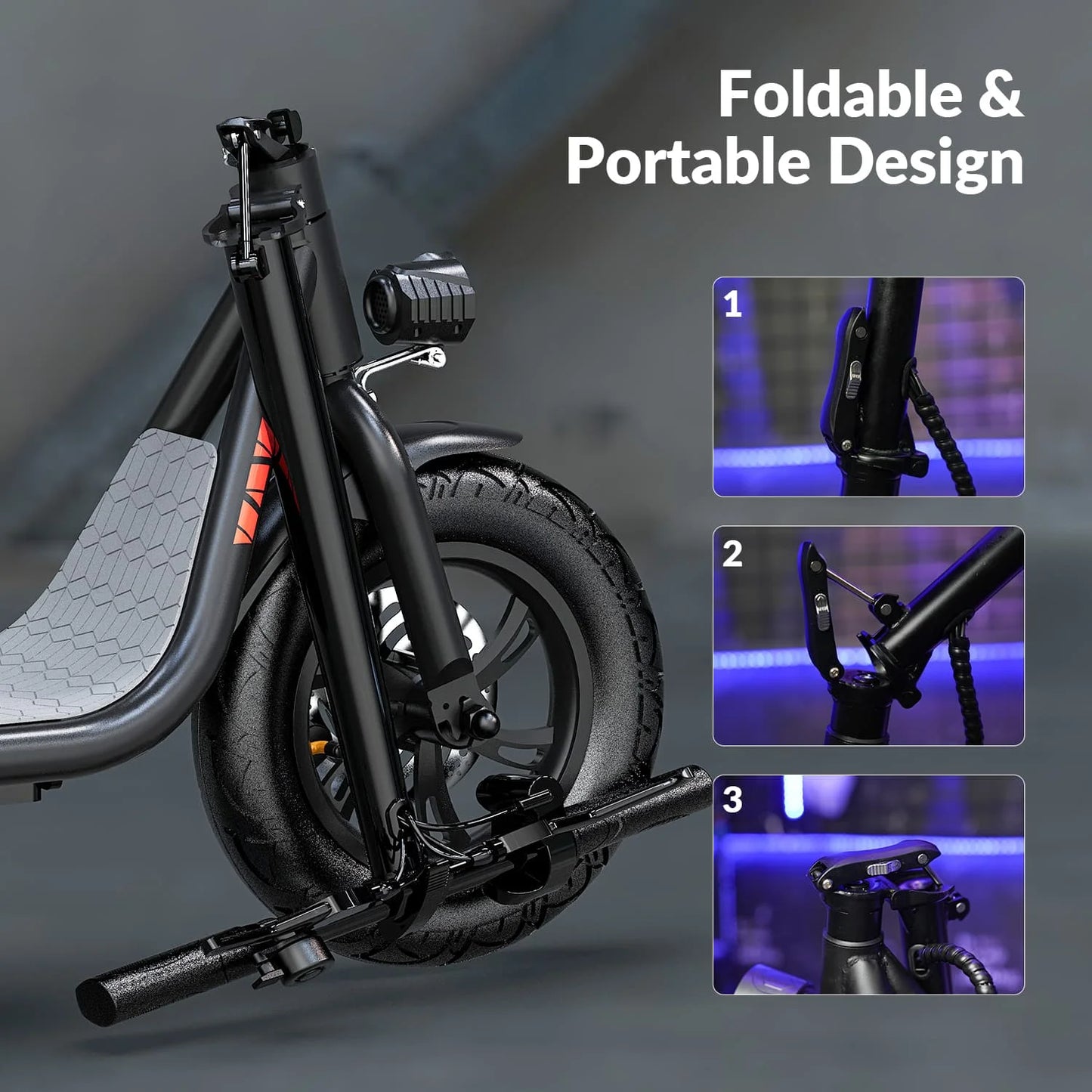 W18S 450W Motor Electric Scooter for Adults with Seat and Carry Basket, 36V 20Miles Range & 15.5Mph, 12" Foldable E Scooter for Commuting, UL 2272