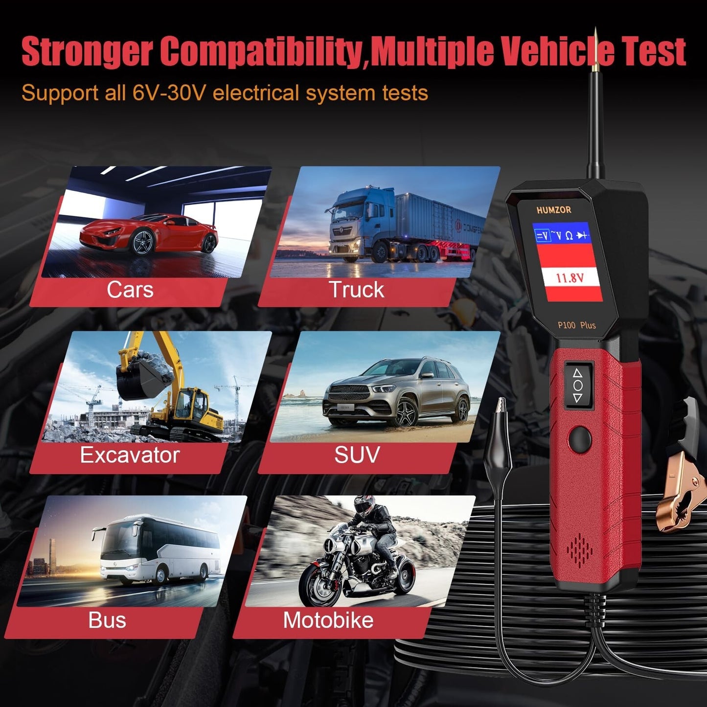 Automotive Circuit Tester, P100 plus 12V 24V Car Power Circuit Probe Electric...