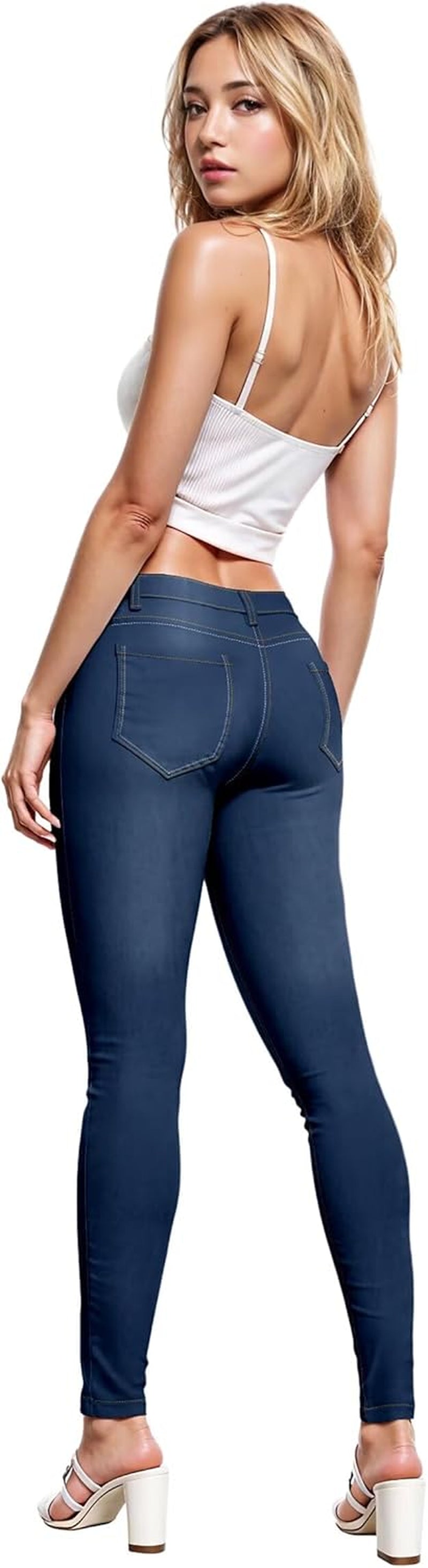 Womens Super Stretch Comfy Denim Skinny Jeans