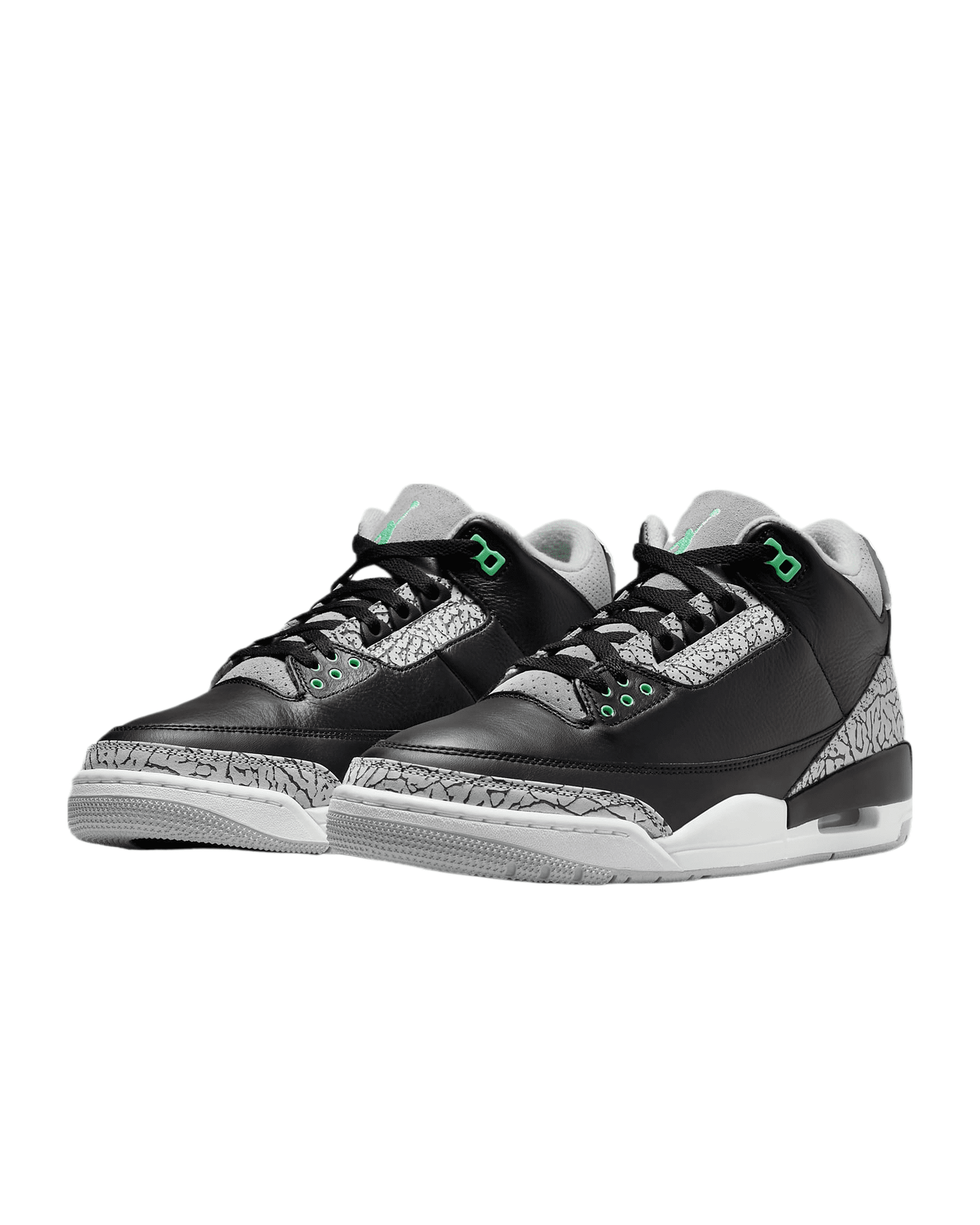 Men'S 3 Retro Black / Green Glow-Wolf Grey CT8532-031, Size 11-US