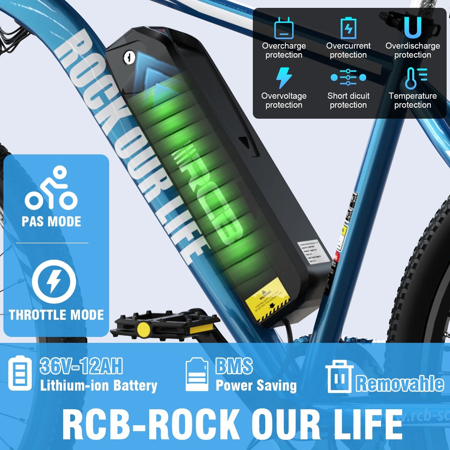 500W Electric Bike 26" Electric Mountain Bike for Adults, E Bike with 36V/12 Ah Removable Lithium-Ion Battery, Shimano 7-Speed Commuter Bike - UL2849