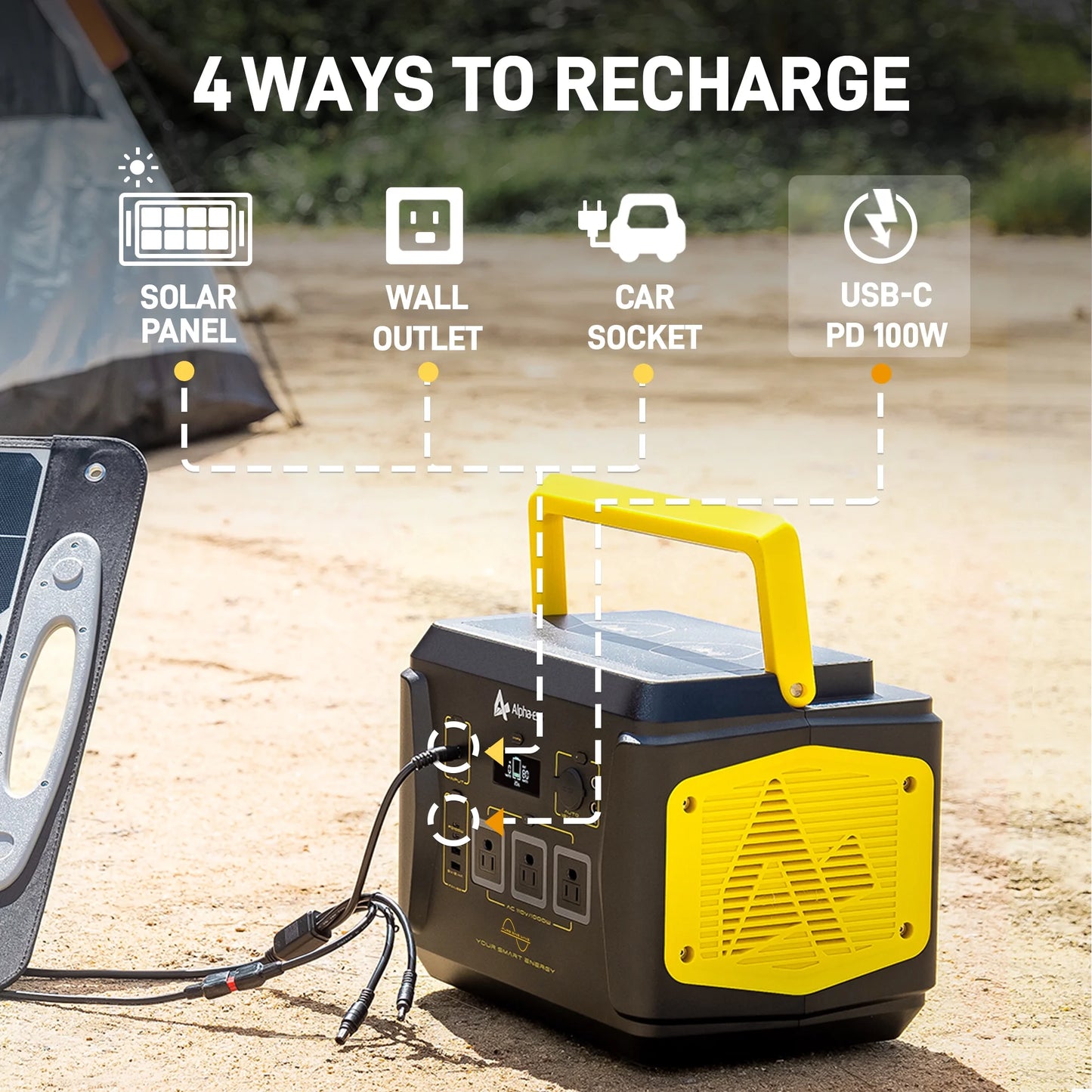 1000W Continuous / 2000W Peak Portable Solar Generator
