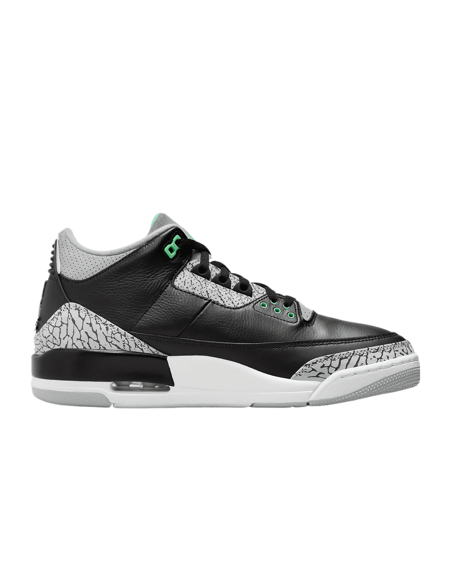 Men'S 3 Retro Black / Green Glow-Wolf Grey CT8532-031, Size 11-US
