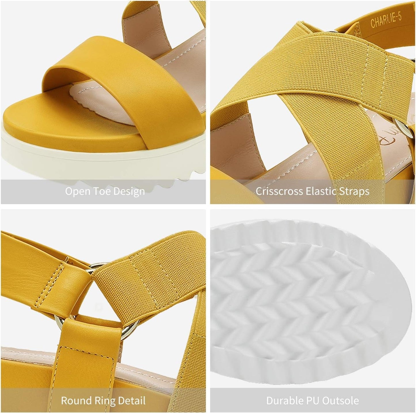 Women’S Open Toe Ankle Strap Platform Wedge Sandals