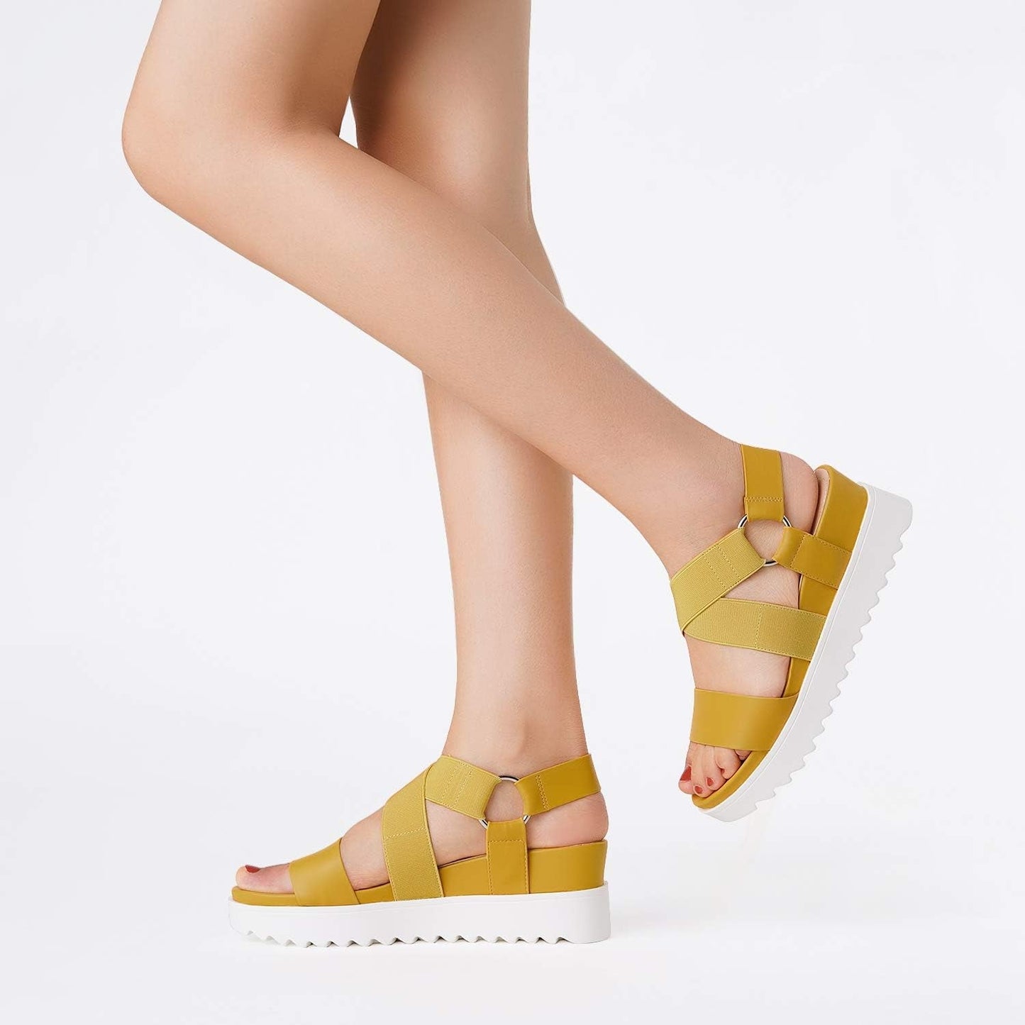 Women’S Open Toe Ankle Strap Platform Wedge Sandals