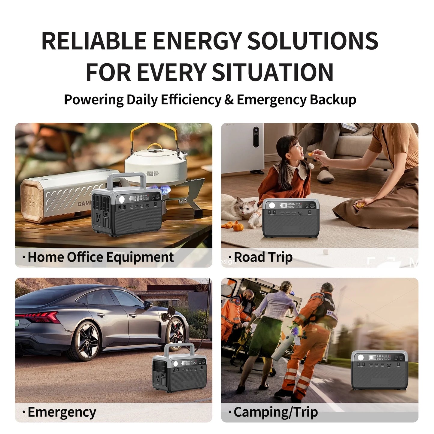 300W(Peack 600W) Portable Power Station 296Wh Capacity Lithium Battery Solar Generator Fast Charging (Solar Panel Optional) for Home Backup Outdoor Camping