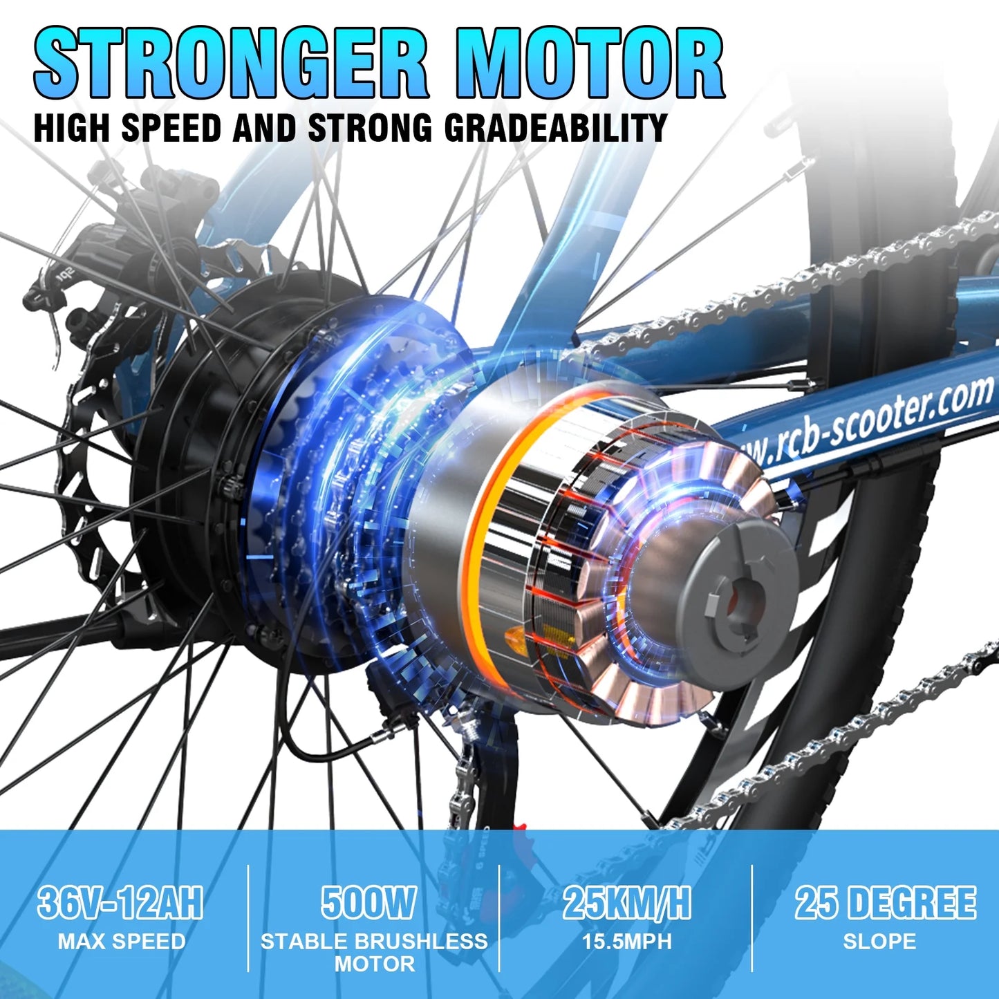 500W Electric Bike 26" Electric Mountain Bike for Adults, E Bike with 36V/12 Ah Removable Lithium-Ion Battery, Shimano 7-Speed Commuter Bike - UL2849