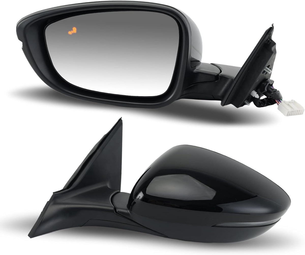 Left Driver Side Mirror Compatible with Honda Accord 2018-2022 with Turn Signal Light Power Glass Heated with Blind Spot Detection 8-Pins Replaces 76251TVAA31ZJ | 76258TVAA42