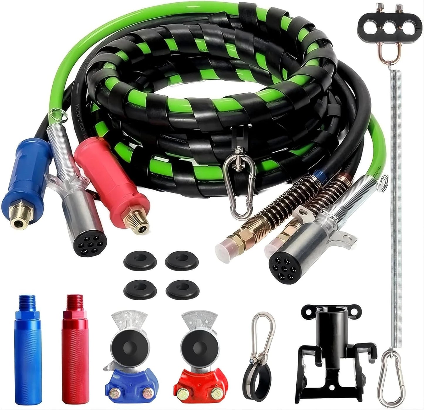 12FT Semi Truck Air Lines Kit 3 in 1 Wrap 7 Way