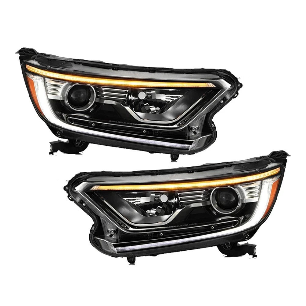 Left+Right Headlight For Honda CRV CR-V 2017-2022 Halogen Black Housing