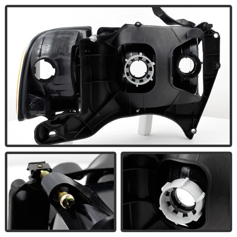 Chrome 1999 2000 2001 Dodge Ram 1500 Pickup Sport Headlights w/ Corner Lights