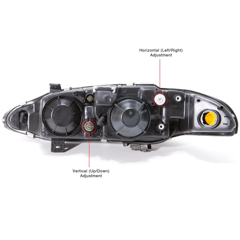 Headlights Set Left Right Pair For 1997-1999 Mitsubishi Eclipse Rs Gs Halogen