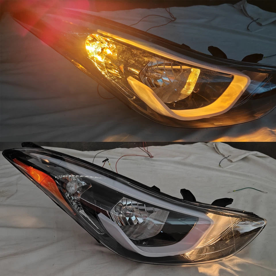Pair Fits 2014 2015 2016 Hyundai Elantra Headlight Assembly Left Right W/Bulbs