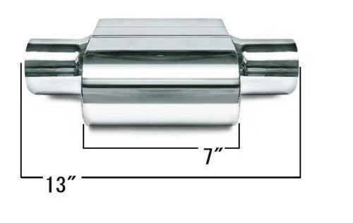 Pair of Single Chamber Performance Race Muffler 2.5" Center / Center