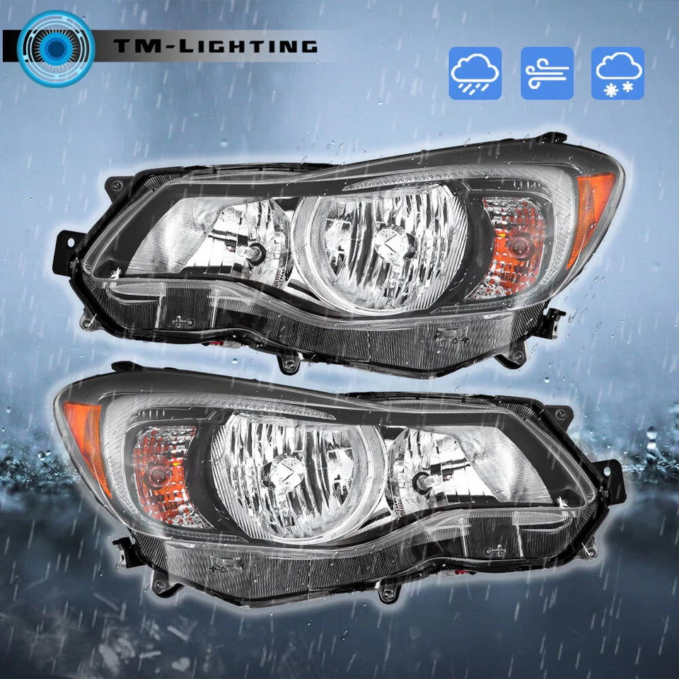 Headlights Pair For Subaru Impreza2012-2014-2015/Crosstrek 2013-2015-2016 Chrome