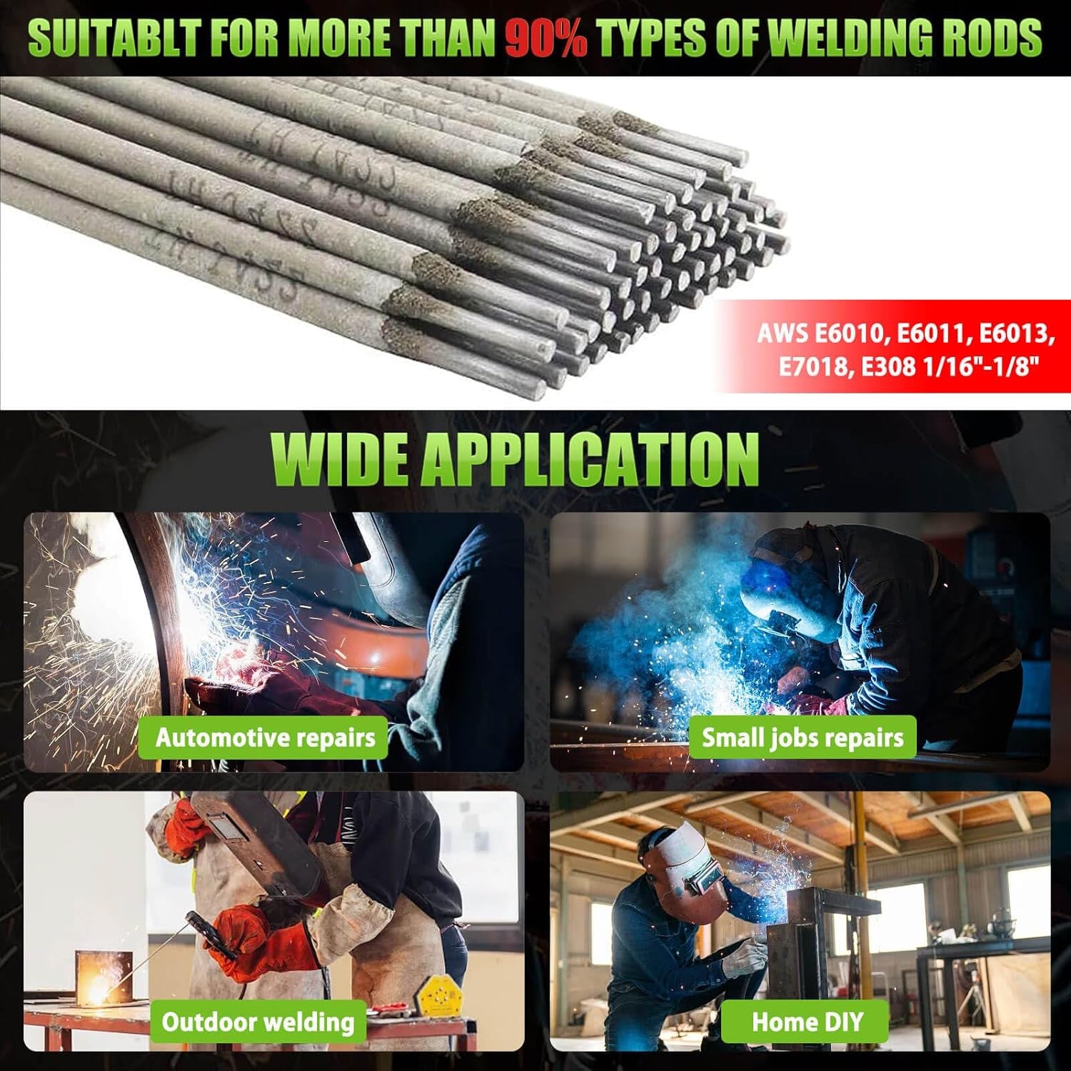 Maquina De Soldar Para Soldador 200Amp Con 20PCS Profesional Potente Welder NEW