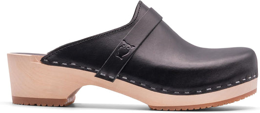 Handmade Swedish Wood Clogs for Men, Low Heel Mule | Malmö