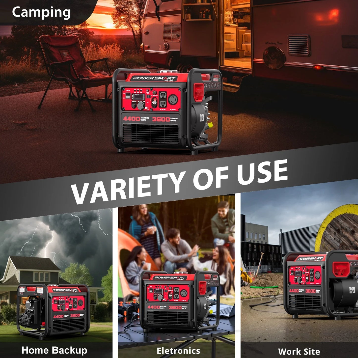 4400-Watt Powered for Outdoor and Home Use, EPA Compliant Gas Portable Inverter Generator