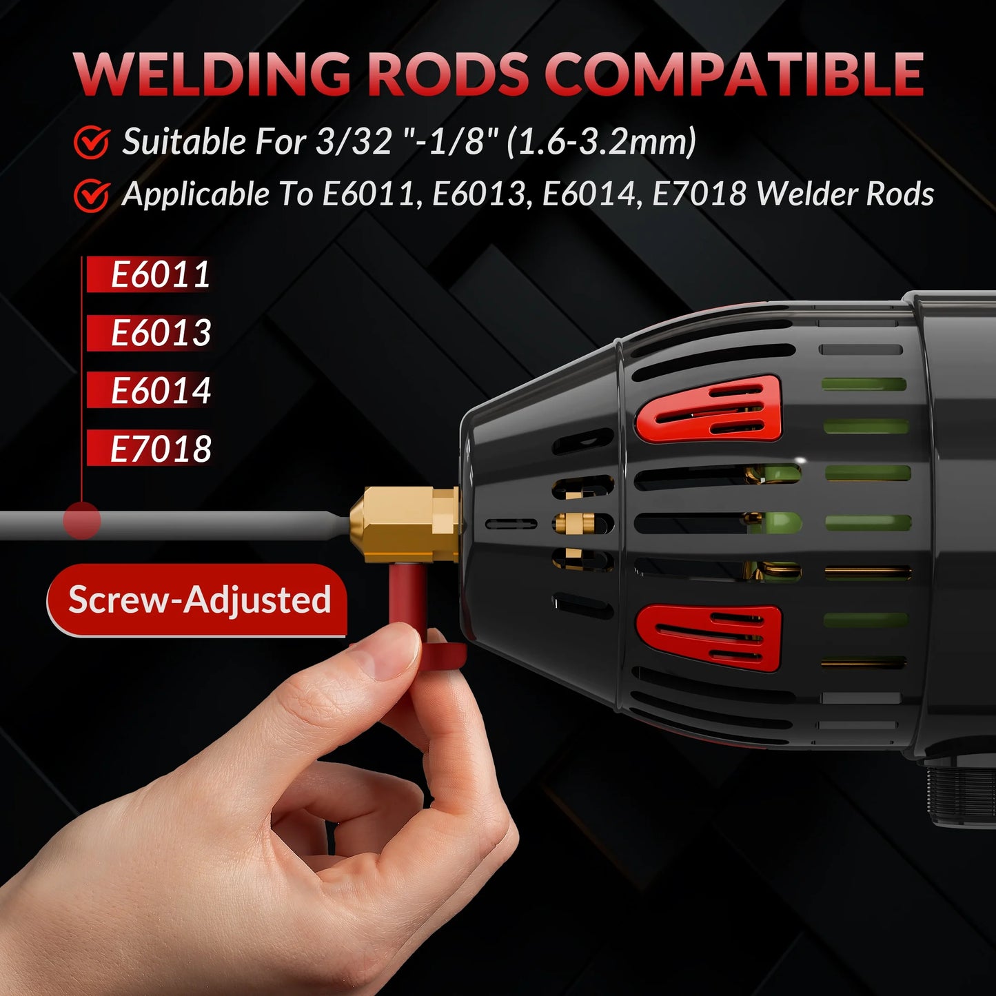 110V 130A Portable Handheld Stick ARC Welder Machine, Digital Display, IGBT Inverter, Ergonomic Design (3.7LB)