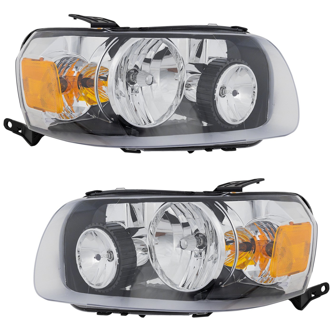 Driver and Passenger Side Headlights for Ford Escape 2005-2007 Halogen W/ Bulb/S