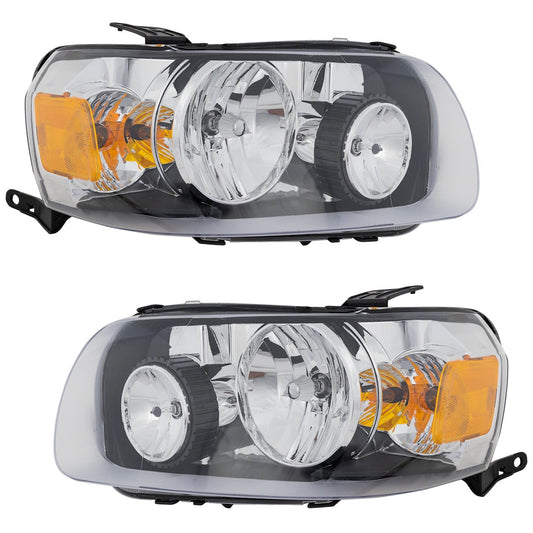 Driver and Passenger Side Headlights for Ford Escape 2005-2007 Halogen W/ Bulb/S