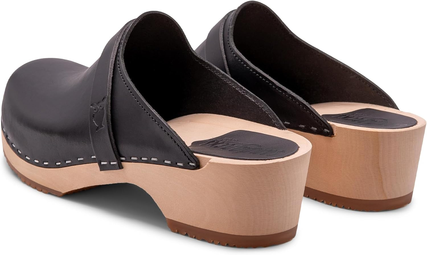 Handmade Swedish Wood Clogs for Men, Low Heel Mule | Malmö