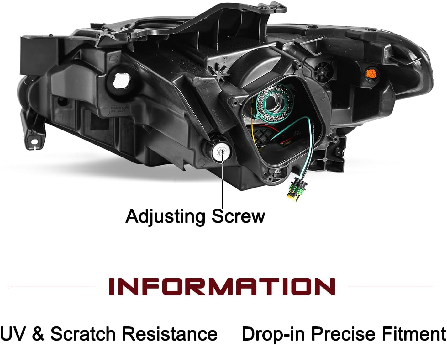 Fits for [Hid/Xenon Model] 2018-2021 Chevy Traverse LED DRL Projector Headlight Assembly OE Style Factory Headlights Driver Left + Passenger Right Side No Fog Headlamps