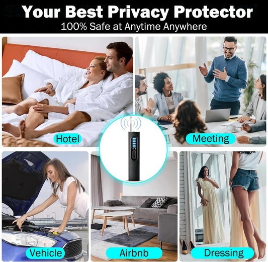 Hidden Camera Detector: Bug anti Spy Detector, RF Signal Scanner Device for GPS Tracker, 5 Levels Sensitivity (Black)