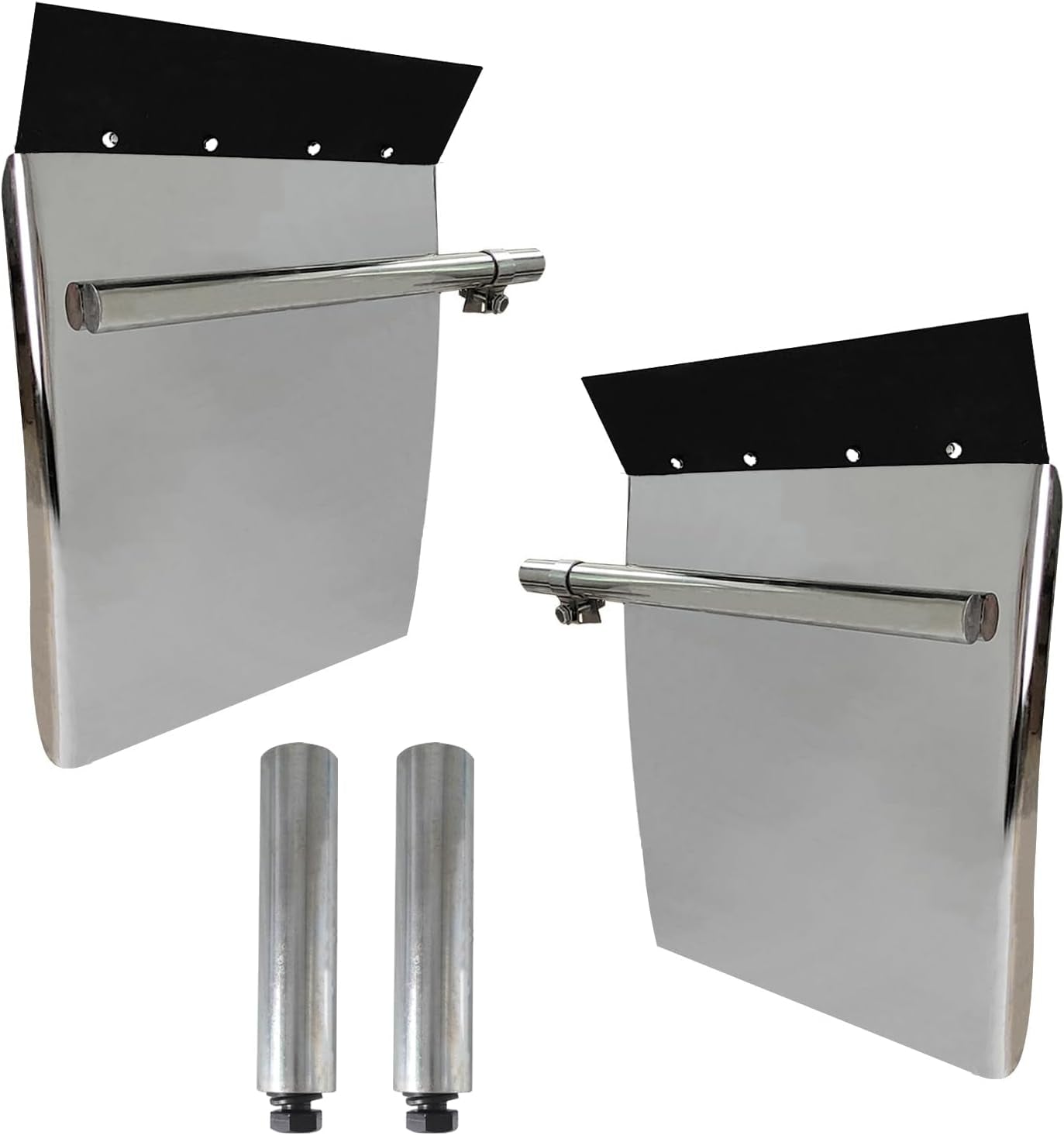 24"X29" Stainless Steel Quarter Fender 2PCS with Bracket Fit for Semi Truck