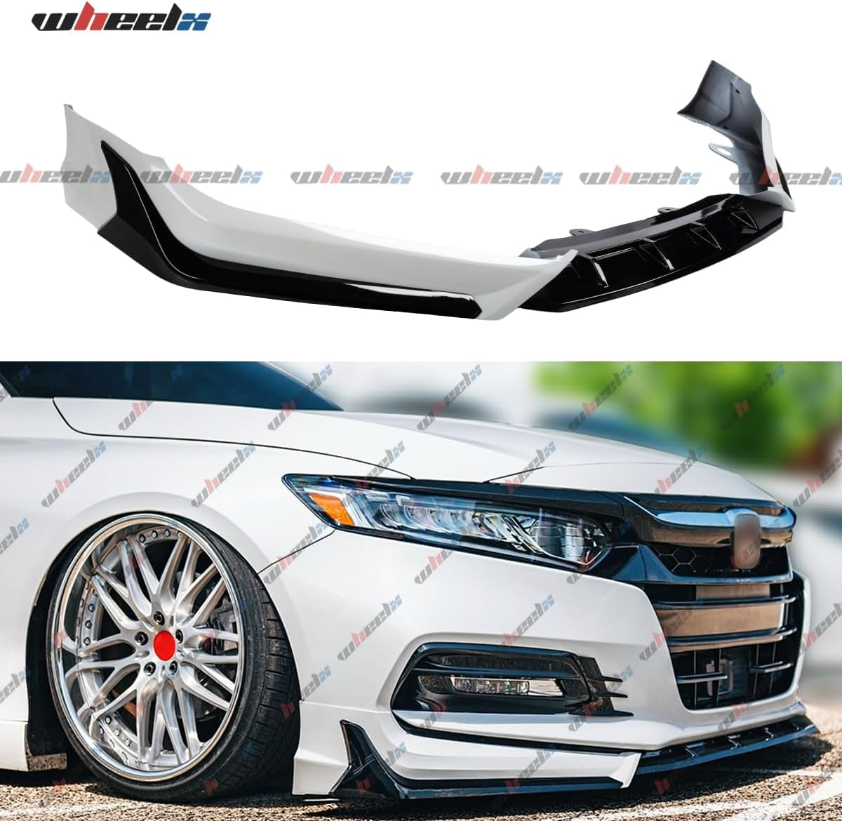 Front Bumper Lip Compatible with 2018-2020 Honda Accord, ACR JDM Style 5Pcs Air Dam Spoiler Splitter Chin Fits for EX EX-L LX SE Sport Touring Hybrid, Protection Body Kit (Platinum White Pearl)