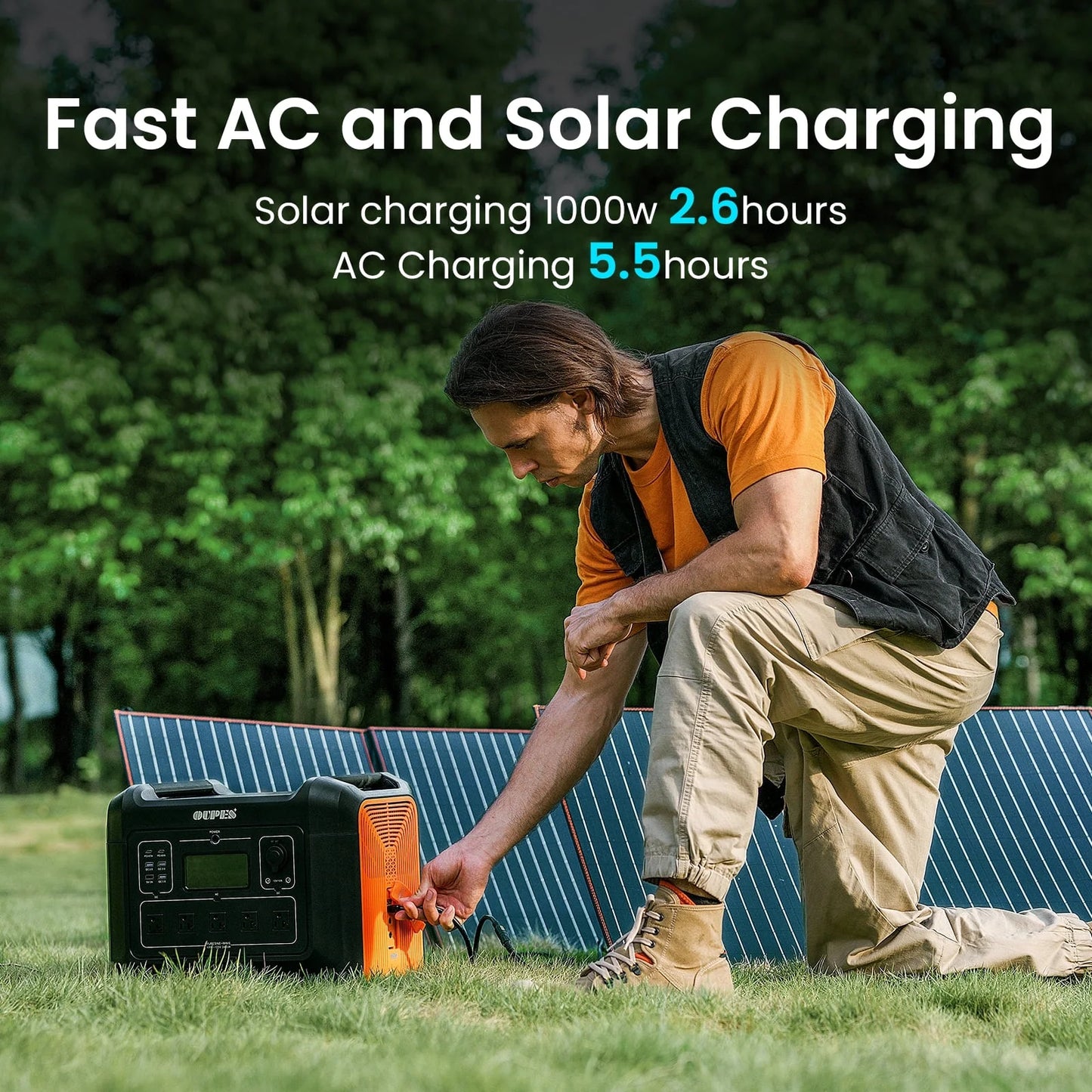 2400W 2232Wh Portable Power Station with 240W Solar Panel,Solar Generator for Outdoor Camping,Home Backup,Emergency,Rvs