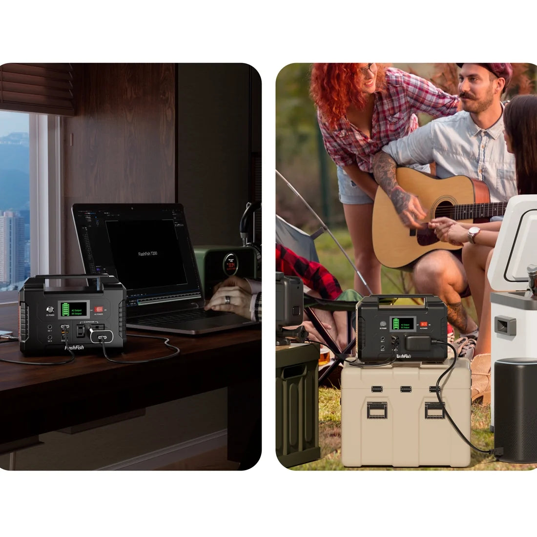 200W Solar Generator with 60W Solar Panel, Waterproof Backup Power Emergency Power Supply