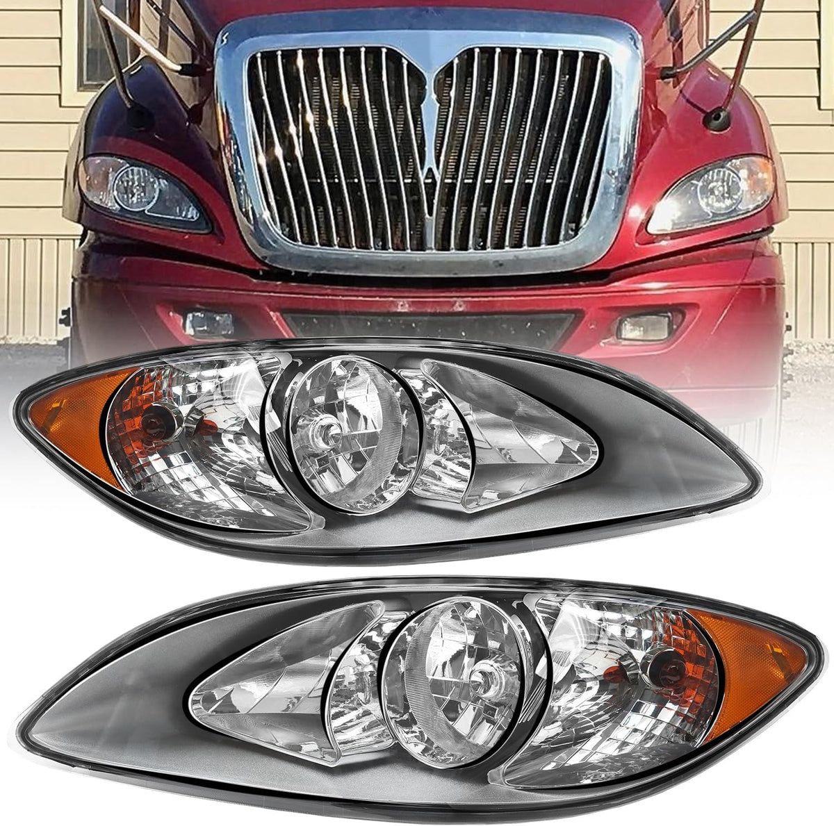 Headlight Assembly Fit for 2008-2016 International Prostar Pair