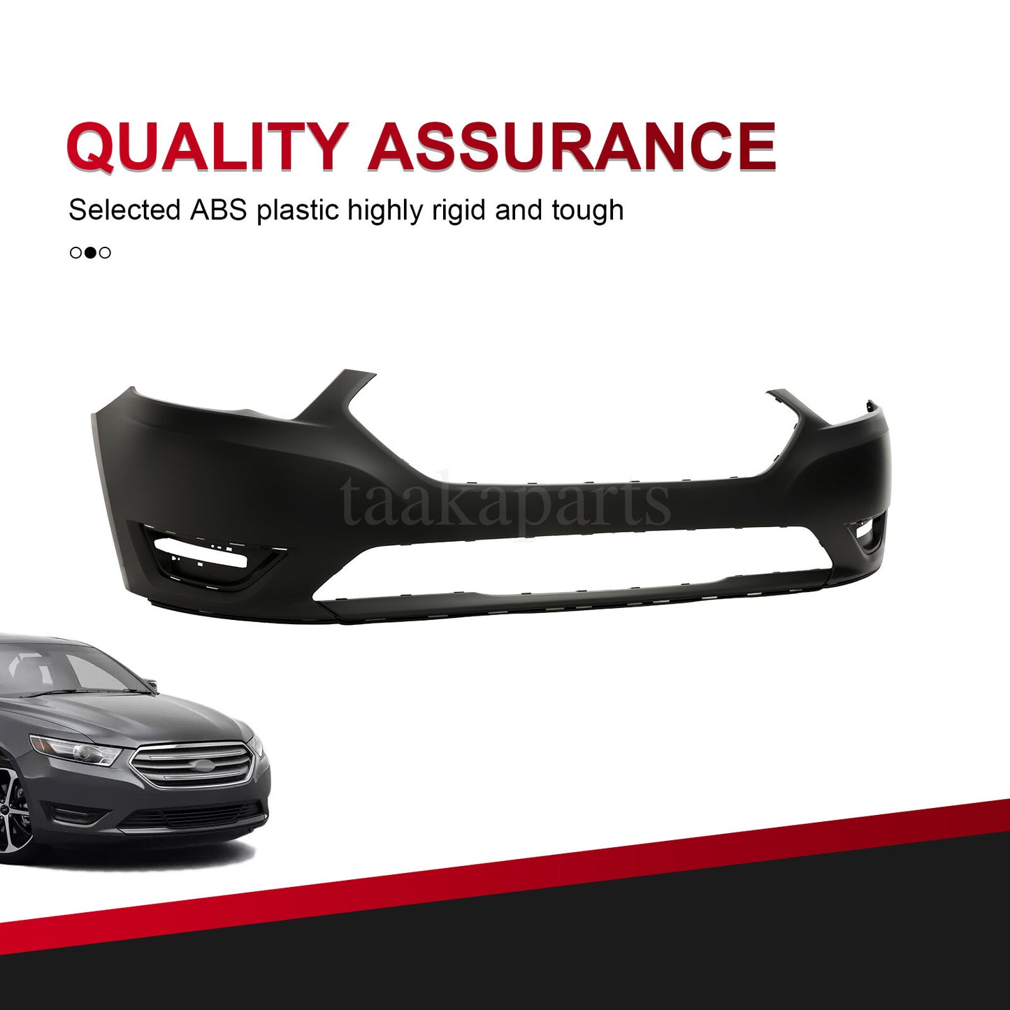 New Front Bumper Cover Primed Upper Lower Grille Kit for 2013 -2019 Ford Taurus