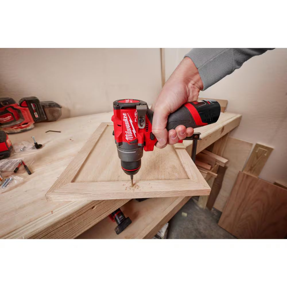 M12 FUEL 12-Volt Li-Ion Brushless Cordless Hammer Drill and Impact Driver Combo Kit (2-Tool) with M12 Right Angle Drill