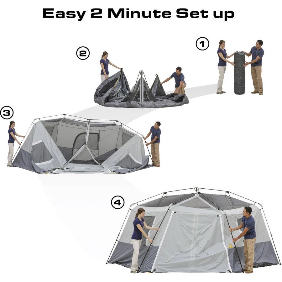 17' X 15' Person Instant Hexagon Cabin Tent, Sleeps 11