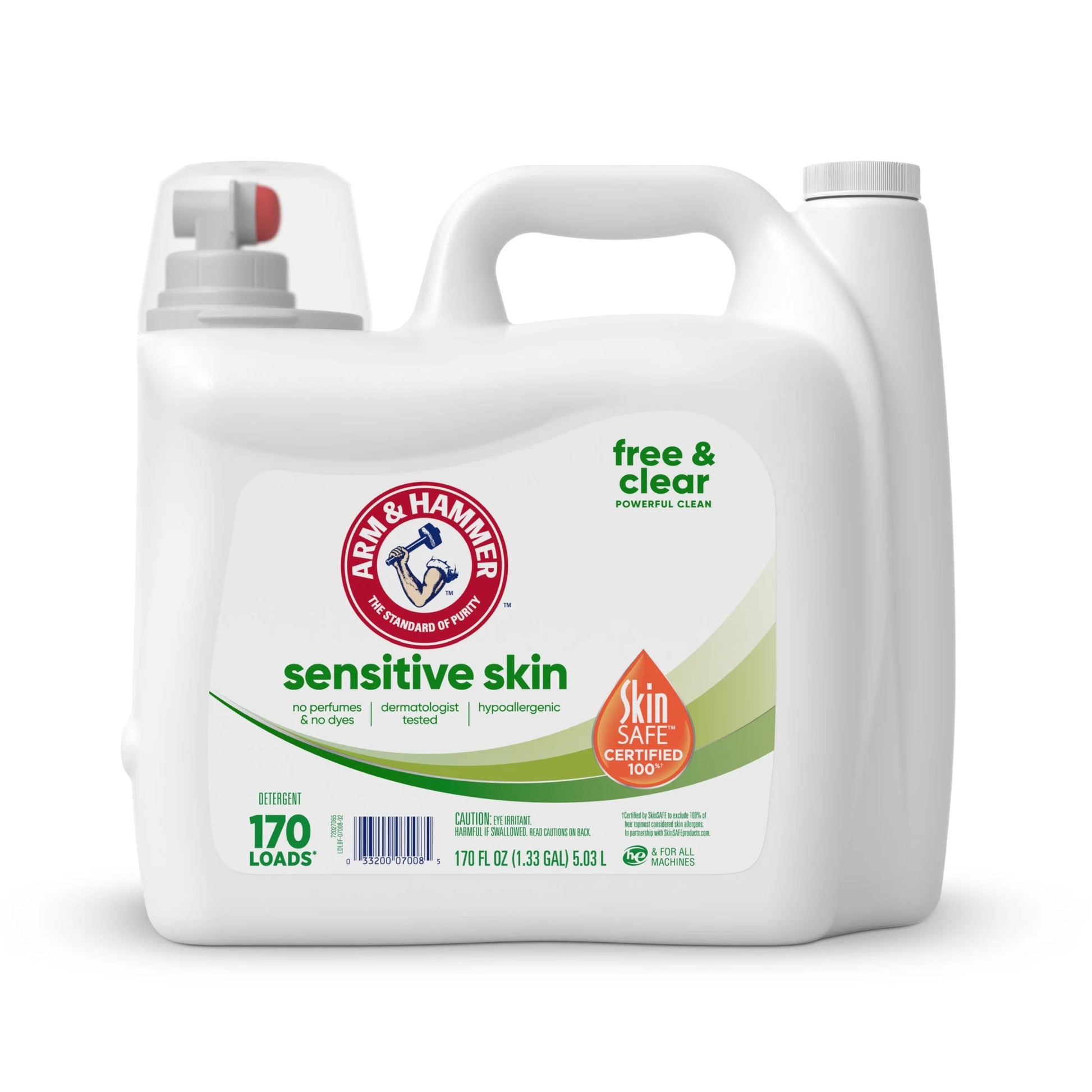 Sensitive Skin Free & Clear Liquid Laundry Detergent Soap, 170 Fl Oz, 170 Loads