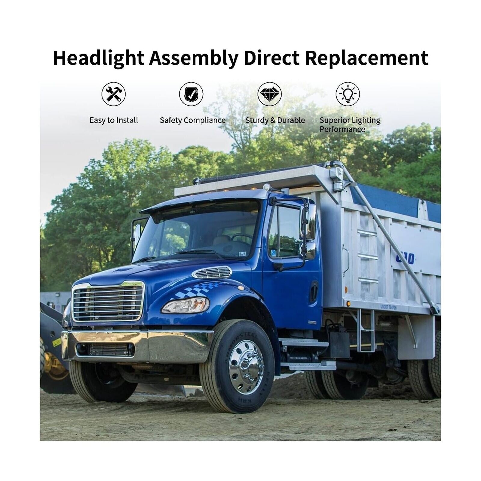 Pair Headlight Assembly Kit for Freightliner Columbia Headlight 04-13 Left Right