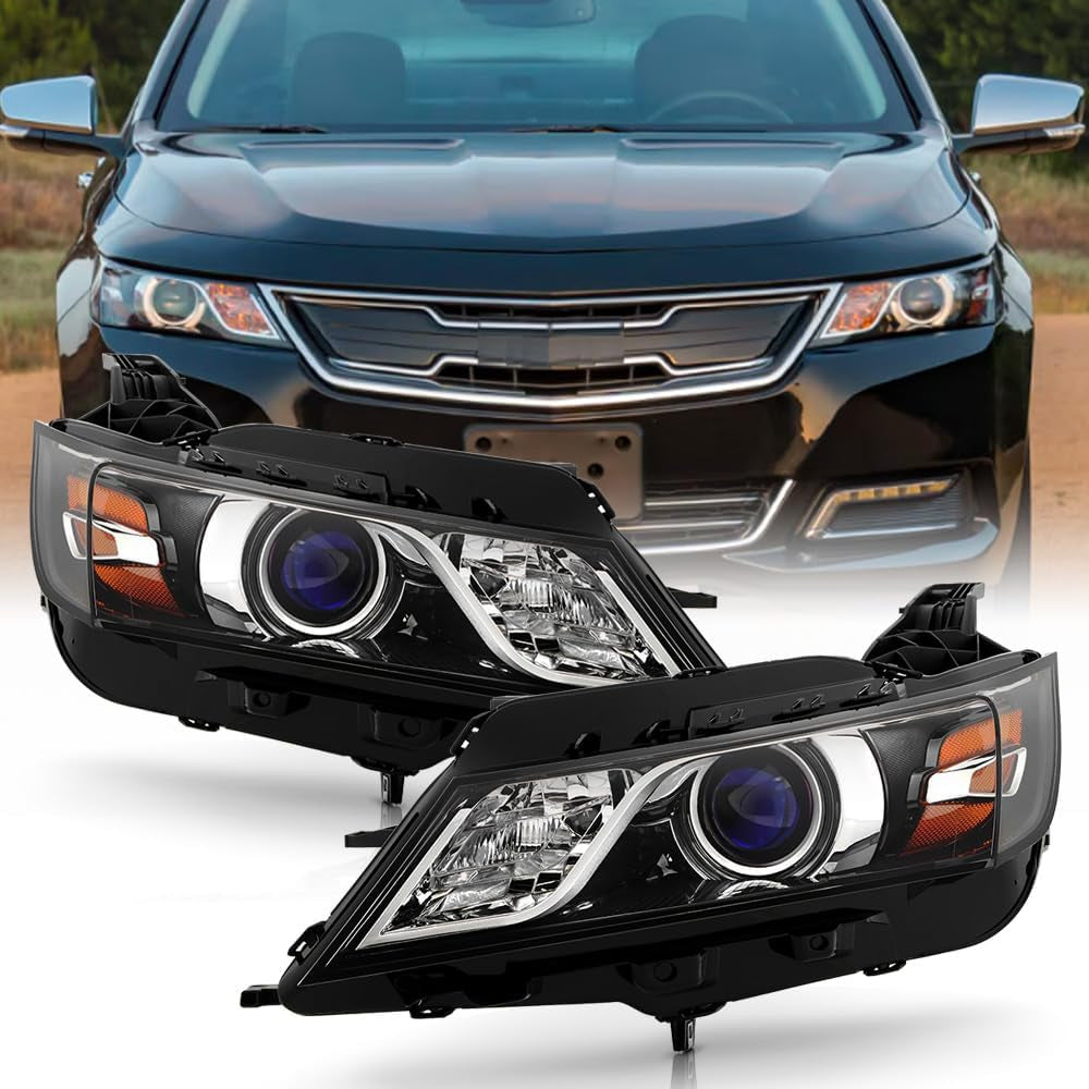 - for 2014-2020 Chevy Impala Halogen Type Factory Style Headlights Headlamps Assembly Pair Replacement Left+Right