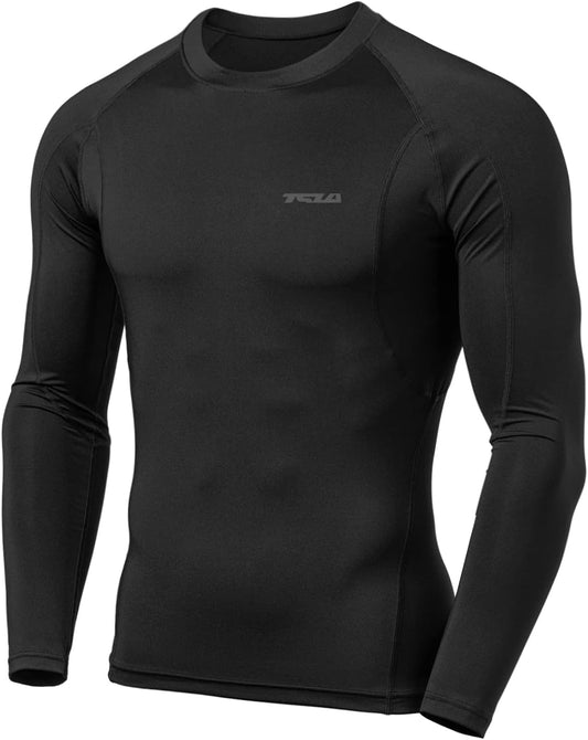 Men'S UPF 50+ Long Sleeve Compression Shirts, Athletic Workout Shirt, Water Sports Rash Guard