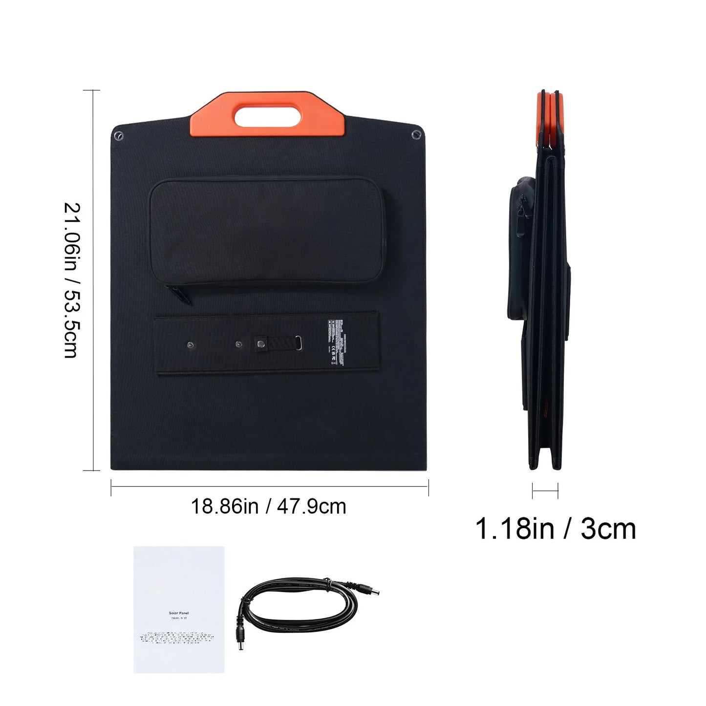 Compact Monocrystalline Solar Panel, 120W Folding ETFE Solar Charger, 23% Efficiency with Type C, DC 18V, QC3.0 USB, IP67 Waterproof for Residential, Remote Locations, Trekking